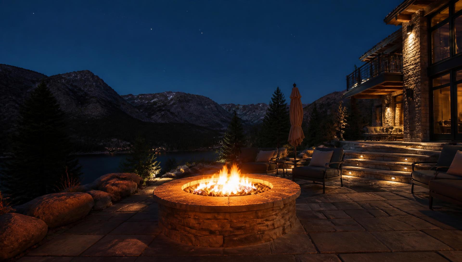 The fire catches.