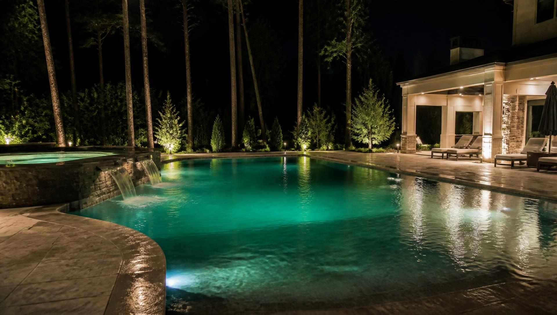 The water glows.